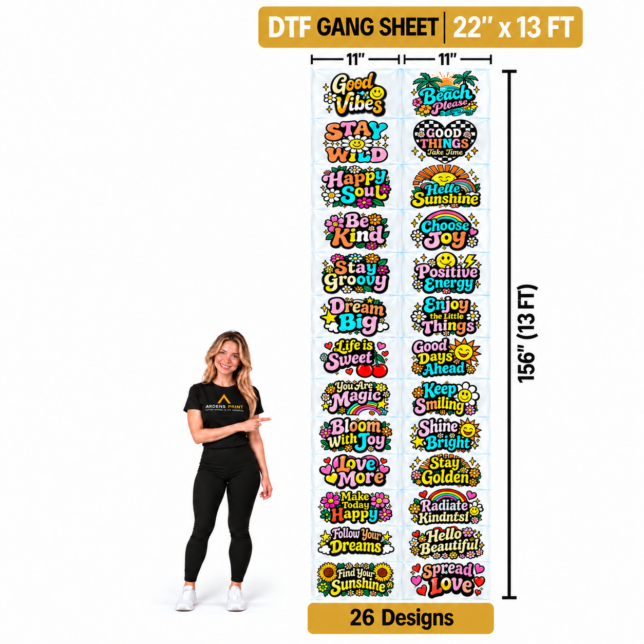 13 Feet Gang Sheet