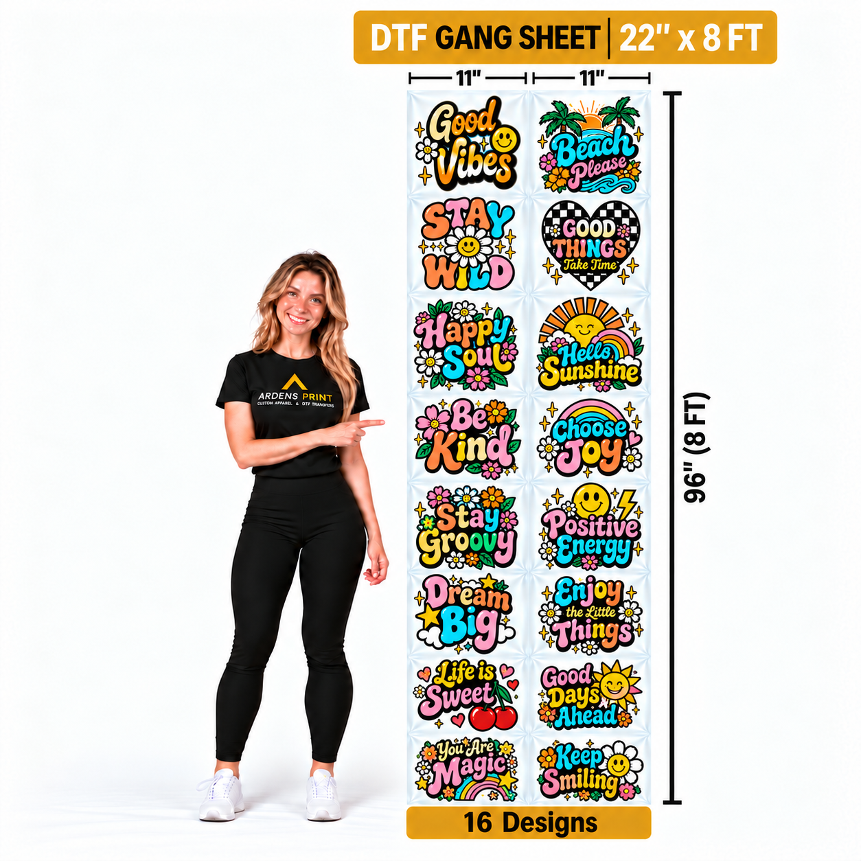 8 Feet Gang Sheet